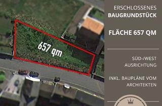 Grundstück zu kaufen in Talstraße 11, 65606 Villmar, attraktives erschlossenes 657 m² Baugrundstück mit Südwestausrichtung inkl. Baupläne vom Architekten