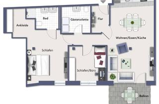 Wohnung mieten in 54595 Prüm, **Erstbezug schöne 3 -Zimmerwohnung mit Balkon im Zentrum von Prüm**