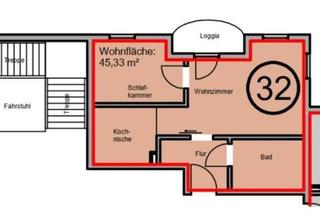 Immobilie mieten in Alte Kaserne, 39288 Burg, Seniorenwohnanlage Burg – Gemütliche 2-Raumwohnung mit Loggia im Dachgeschoss bna60