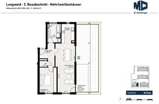 Penthouse kaufen in Germanenstraße 16-20, 86462 Langweid, Modernes Penthouse mit großer Dachterrasse in ruhiger Lage