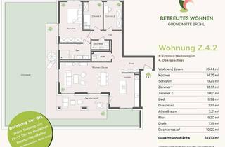 Wohnung kaufen in Am Schrankenbuckel 16, 68782 Brühl, BETREUTES WOHNEN: Traumhafte 4-Zimmerwohnung mit 40 m² Dachterrasse