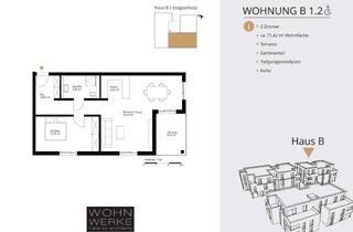 Wohnung kaufen in 73660 Urbach, Whg B 1.2. - 2 Zimmer - Erdgeschoss mit Süd-Loggia und ca. 93 m² Gartenanteil - barrierefrei