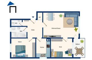 Wohnung mieten in Breitewegsgärten, 61194 Niddatal, 3-Zimmer-Wohnung mit Balkon sucht neuen Mieter