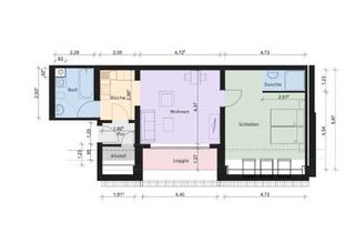 Wohnung mieten in Bahnhofstraße 27, 06188 Landsberg, Exklusive 2-Raum-DG-Wohnung mit gehobener Innenausstattung mit Balkon und EBK in Landsberg