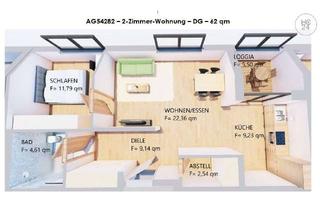 Immobilie mieten in 87600 Kaufbeuren, Möblierte, helle 2-Zimmer-DG-Wohnung mit Loggia in Kaufbeuren