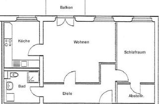 Wohnung mieten in Danckelmannstraße 36, 16259 Bad Freienwalde, 2-Raumwohnung mit Balkon