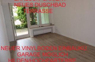 Wohnung mieten in Hagelkreuzstraße 23, 40721 Hilden, EXKLUSIV SANIERT NEUES DUSCHBAD TERRASSE NEUER VINYLBODEN GARAGE MÖGL. EINBAUKÜ. HILDEN/HOCHPARTERRE