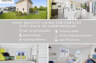 Villa kaufen in 14974 Ludwigsfelde, For families with high standards: modern, energy-efficient city villa with a beautiful garden