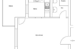 Wohnung kaufen in 04779 Wermsdorf, Günstige 1-Zimmer-Wohnung mit Balkon und Einbauküche in Wermsdorf