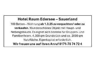 Gastronomiebetrieb mieten in 35104 Lichtenfels, Hotel Raum Edersee – Sauerland