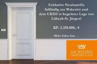 Villa kaufen in 23562 St. Jürgen, Exklusive Neubauvilla fußläufig zur Wakenitz und dem UKSH in begehrter Lage von Lübeck-St. Jürgen!