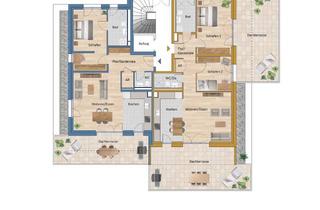 Wohnung kaufen in Hundert Morgen 51, 68535 Edingen-Neckarhausen, Genuss pur- Innen und Außen: 3 Zimmer-ETW mit 2 Dachterrassen