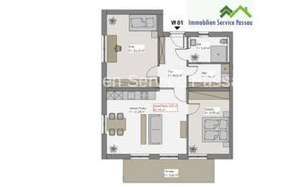 Wohnung mieten in 94081 Fürstenzell, 3-Zimmer-Wohnung in Fürstenzell mit Terrasse. Nur mit Wohnberechtigungsschein mietbar!