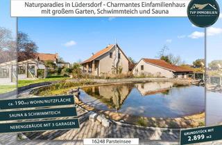 Einfamilienhaus kaufen in 16248 Parsteinsee, Naturparadies in Lüdersdorf - Charmantes Einfamilienhaus mit großem Garten, Schwimmteich & Sauna