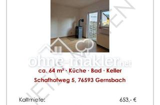 Wohnung mieten in Schafhofweg, 76593 Gernsbach, JETZT MIETEN! Schöne 2-Zimmer Wohnung - Helle Räume und Sonnenterasse