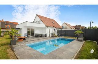 Einfamilienhaus kaufen in 01477 Arnsdorf, Arnsdorf - Hochwertiges EFH mit Wärmepumpe, beheizbarem Pool, Dachterrasse und Einbauküche am Rande von Dresden