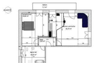 Wohnung mieten in Scharfstr., 94469 Deggendorf, Gepflegte 2-Raum-DG-Wohnung mit Balkon und Einbauküche in Deggendorf