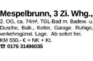 Wohnung mieten in 63875 Mespelbrunn, Wohnung 74m² in 63875 Mespelbrunn