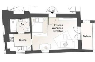 Wohnung mieten in 84529 Tittmoning, Wohnung (saniert 2021) mit toller Einbauküche und Balkon: charmante 1-Zimmer-Wohnung in Tittmoning