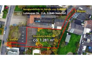 Grundstück zu kaufen in Lohmarer Straße 11A, 53840 Troisdorf, ✅ BAUGRUNDSTÜCK 1.281 m² in bester Troisdorfer Lage: Zentral, flexibel, renditestark