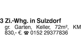 Wohnung mieten in 74523 Sulzdorf, 3 Zi-DG-Whg.