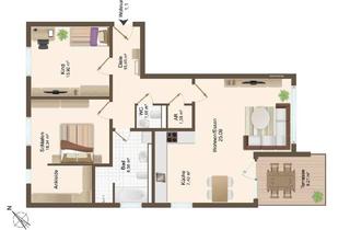 Wohnung kaufen in 78250 Tengen, Tengen - Attraktive 3 -Zimmer EG Wohnung mit Terrasse, mit Süd-Ost Ausrichtung