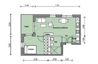 Wohnung mieten in Essexweg 22, 48167 Gremmendorf, Neubau 2-Zimmer-Etagenwohnung mit Loggia!