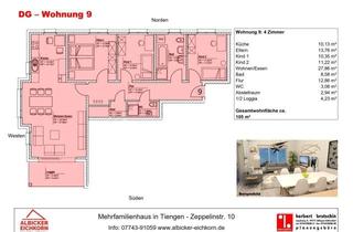 Wohnung kaufen in Zeppelinstr. 10, 79761 Waldshut-Tiengen, Waldshut-Tiengen - 4 Zi. DG mit Loggia ca. 105 m² - Wohnung 9 - Zeppelinstr. 10, 79761 Waldshut-Tiengen - Neubau