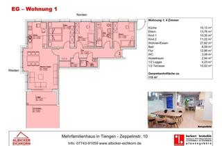 Wohnung kaufen in Zeppelinstr. 10, 79761 Waldshut-Tiengen, Waldshut-Tiengen - 4 Zi. EG mit Terrasse ca. 115 m² - Wohnung 1 - Zeppelinstr. 10, 79761 Waldshut-Tiengen - Neubau