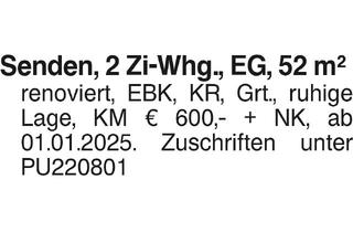 Wohnung mieten in 89250 Senden, 2 Zi. Whg