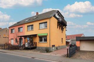 Haus kaufen in 01612 Glaubitz, Kleines Wohn- und Geschäftshaus voll vermietet mit Garten und großer Garage