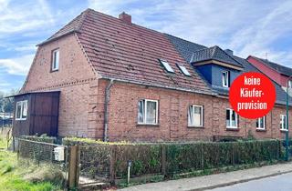 Doppelhaushälfte kaufen in Kastanienallee, 17217 Penzlin, HORN IMMOBILIEN ++ RESERVIERT! Groß Flotow bei Penzlin, großes Grundstück mit Doppelhaushälfte