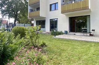 Wohnung kaufen in 85640 Putzbrunn, Moderne 3 Zimmer Wohnung mit Südwest Garten, Tiefgaragenstellplatz + zusätzlichen Büro +Garten