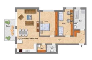 Wohnung mieten in 74243 Langenbrettach, Neuwertige Wohnung mit dreieinhalb Zimmern und Balkon in Langenbrettach