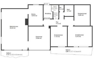 Wohnung mieten in 73249 Wernau, 5-Zimmer Wohnung mit 2 Balkonen in Wernau, Sanierung 2023