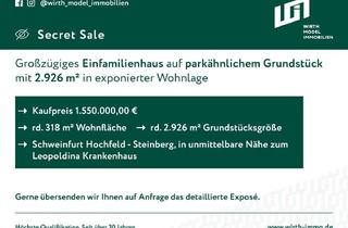 Einfamilienhaus kaufen in 97422 Deutschhof, Großzügiges Einfamilienhaus auf parkähnlichem Grundstück mit 2.926 m² in exponierter Wohnlage