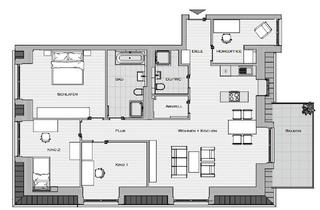 Penthouse mieten in Rheingrafenstraße 9a, 55543 Bad Kreuznach, Rheingrafenpark: Penthouse-Wohnung -5 Räume - moderner Grundriss - toller Lichteinfall