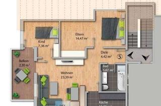 Wohnung mieten in Holunderweg, 73494 Rosenberg, Ansprechende 3-Zimmer-Dachgeschosswohnung mit Balkon in Rosenberg