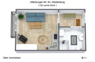 Wohnung mieten in Altenburger Str. 54, 08396 Waldenburg, Schöne, barrierefreie 1-Raumwohnung mit ebenerdiger Dusche