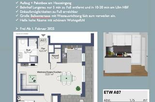 Wohnung mieten in Riedheimer Straße 12, 89129 Langenau, 2 Zimmer Wohnung Urban Living - Langenau / Nähe Ulm