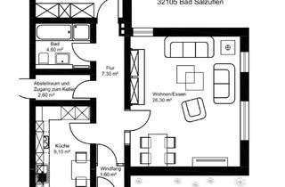 Wohnung mieten in 32105 Bad Salzuflen, Vollständig renovierte 2-Zimmer-Wohnung mit Balkon in Bad