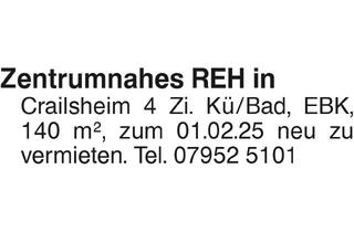 Haus mieten in 74564 Crailsheim, Zentrumnahes REH