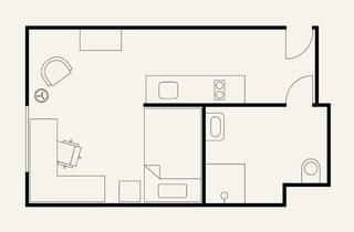 Wohnung mieten in Kattowitzer Straße, 57223 Kreuztal, Stilvolle, modernisierte 1-Raum-Wohnung in Kreuztal