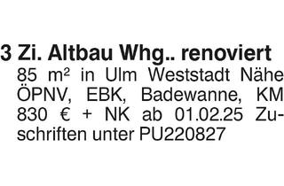 Wohnung mieten in 89077 Ulm, 3 Zi. Altbau Whg