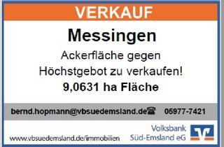 Immobilie kaufen in 49832 Messingen, 9,0631 ha Ackerfläche Mindestgebot 10,50 EUR/qm