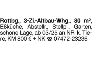 Wohnung mieten in 72108 Rottenburg, 3-Zi.-Altbau-Whg.